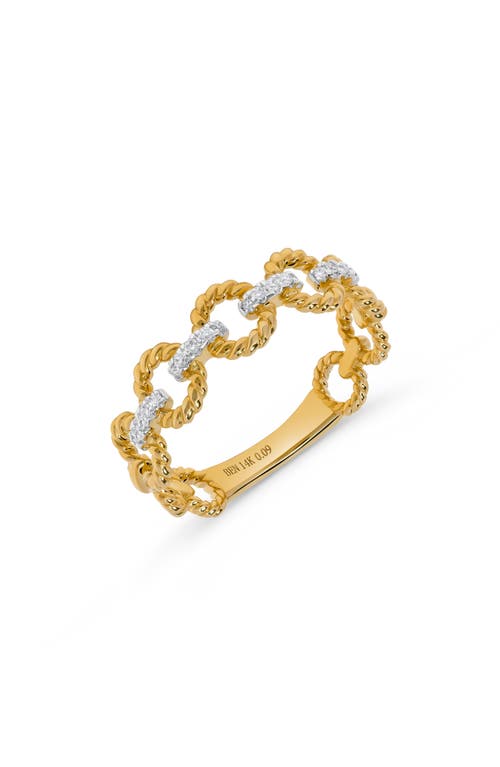 H.j. Namdar Braided Circle Diamond Link Ring In Gold