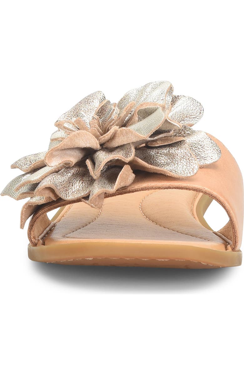 Børn Hibiscus Slide Sandal, Alternate, color, Light Gold Metallic Combo