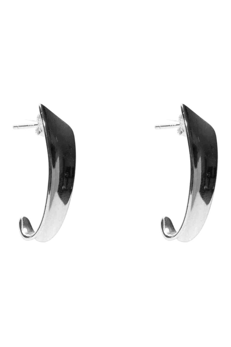 Abstract Hoop Earrings, Main, color, SILVER