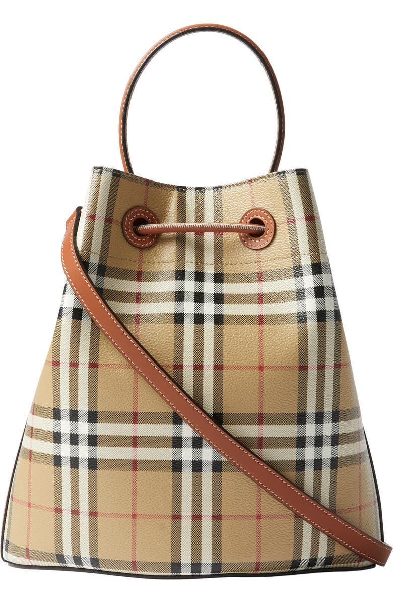 Burberry Small TB Bucket Bag, Alternate, color, Archive Beige/Briar Brown
