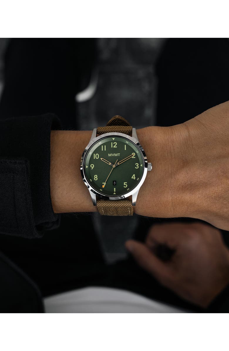 MVMT WATCHES Field Canvas Strap Watch, 41mm, Alternate, color,