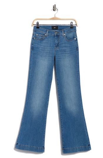 7 For All Mankind Dojo Tailorless Flare Leg Jeans In Blue