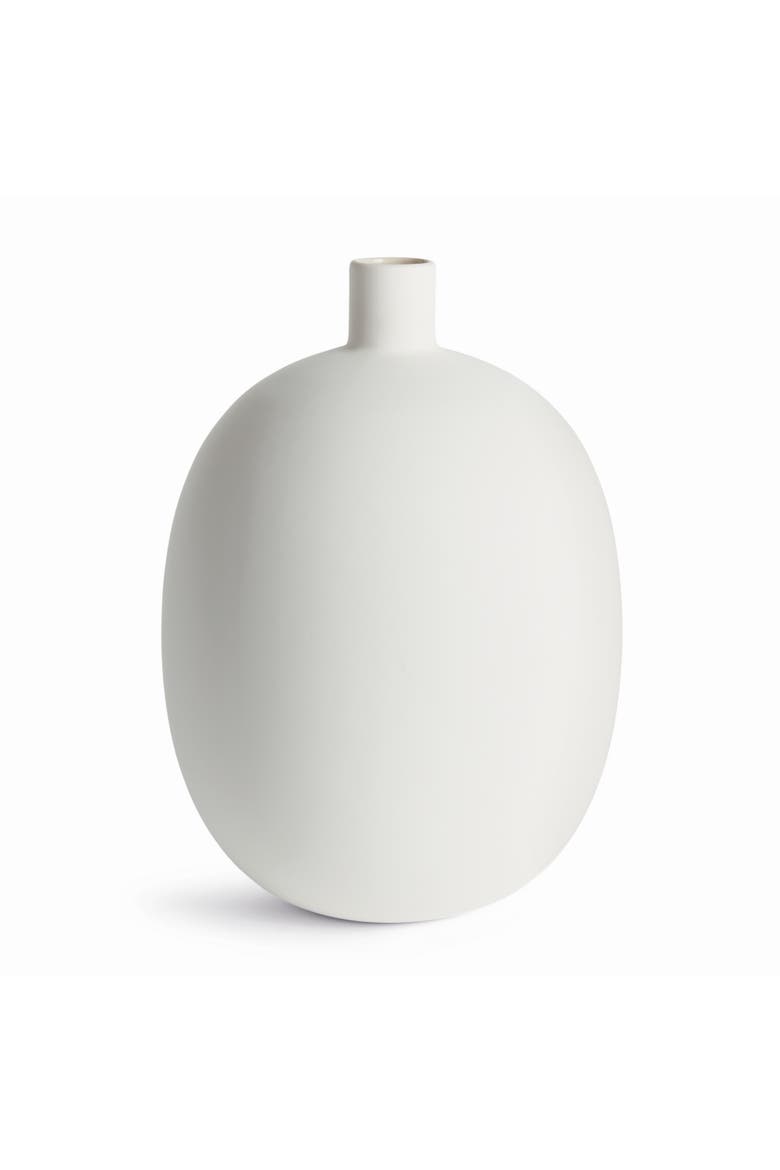 Barclay Butera Sandbar Vase Large - White/Taupe Stoneware, Main, color, White