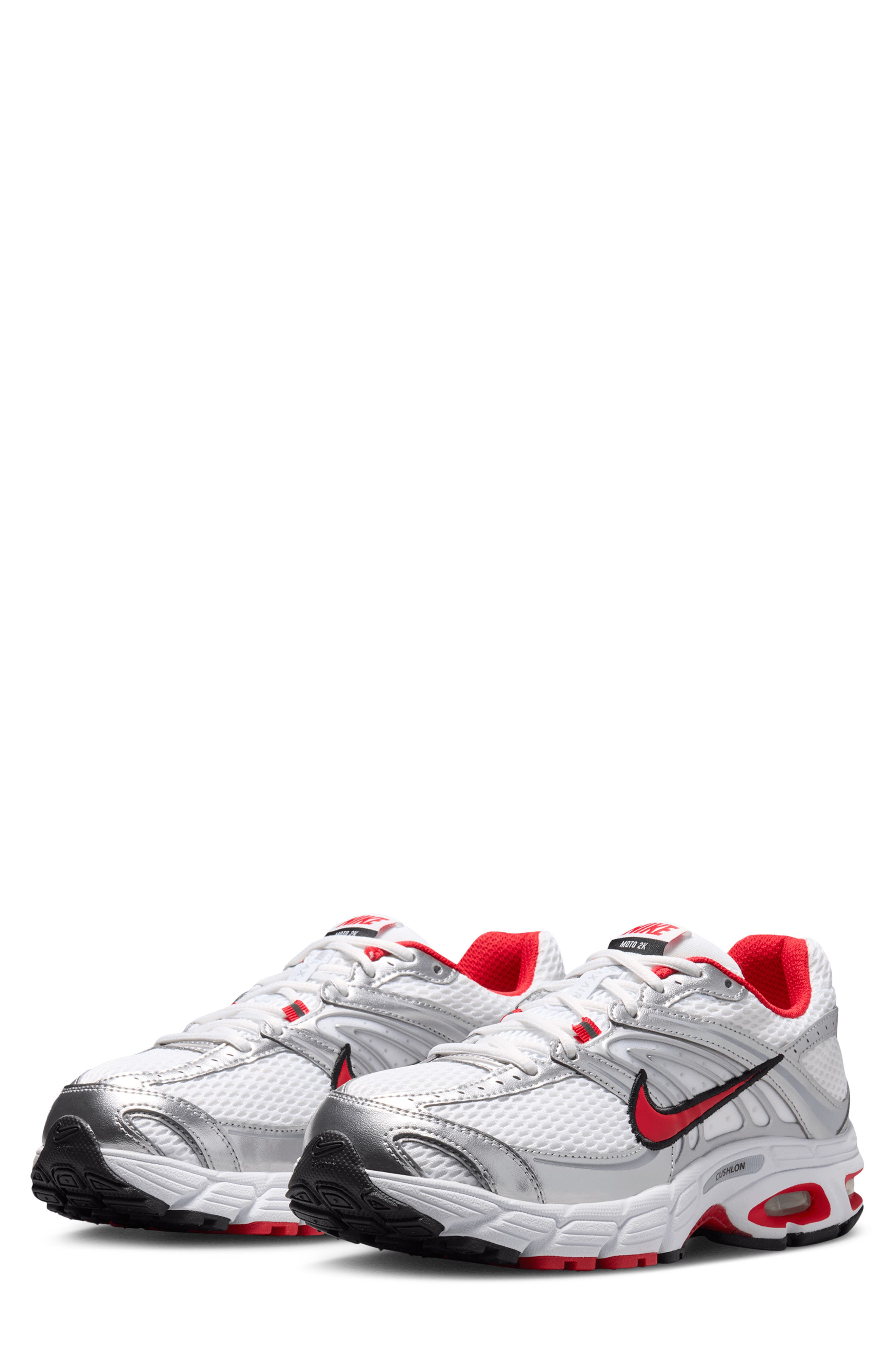 Air Max Moto 2K Sneaker, Main, color, WHITE/ SILVER/ BLACK/ RED
