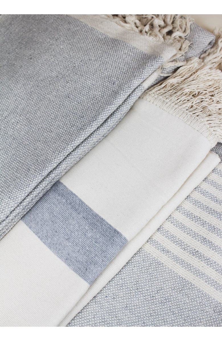 Une Vie Nomade Handmade Moroccan Throw, Alternate, color, White Stripes