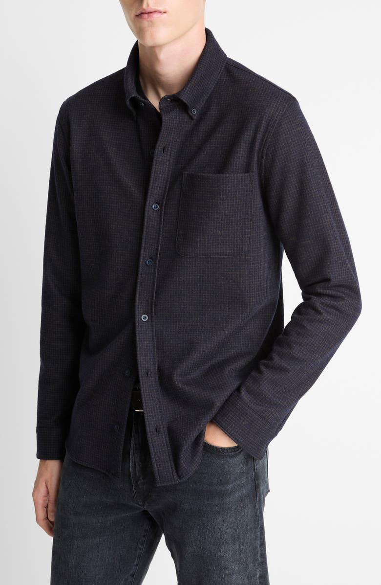 Vince Plaid Button-Down Shirt, Alternate, color, Coastal/ Dark Jasper