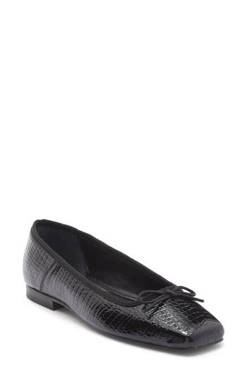 Dolce Vita Anisa Ballet Flats Noir Embossed Leather In Black