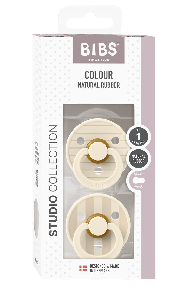 BIBS Studio Colour 2-Pack Pacifiers, Alternate, color, Vanilla