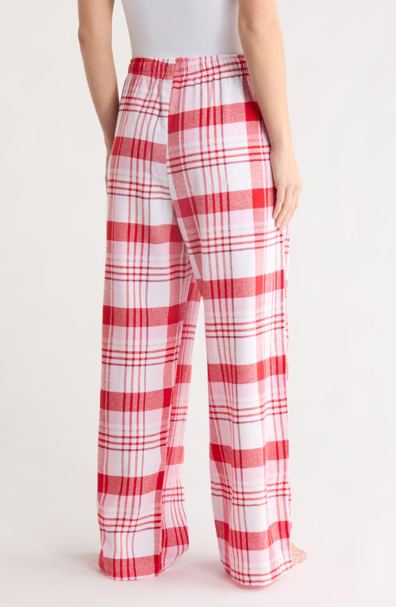Abound Plaid Flannel Pajama Pants, Alternate, color, White- Red Scottish Plaid