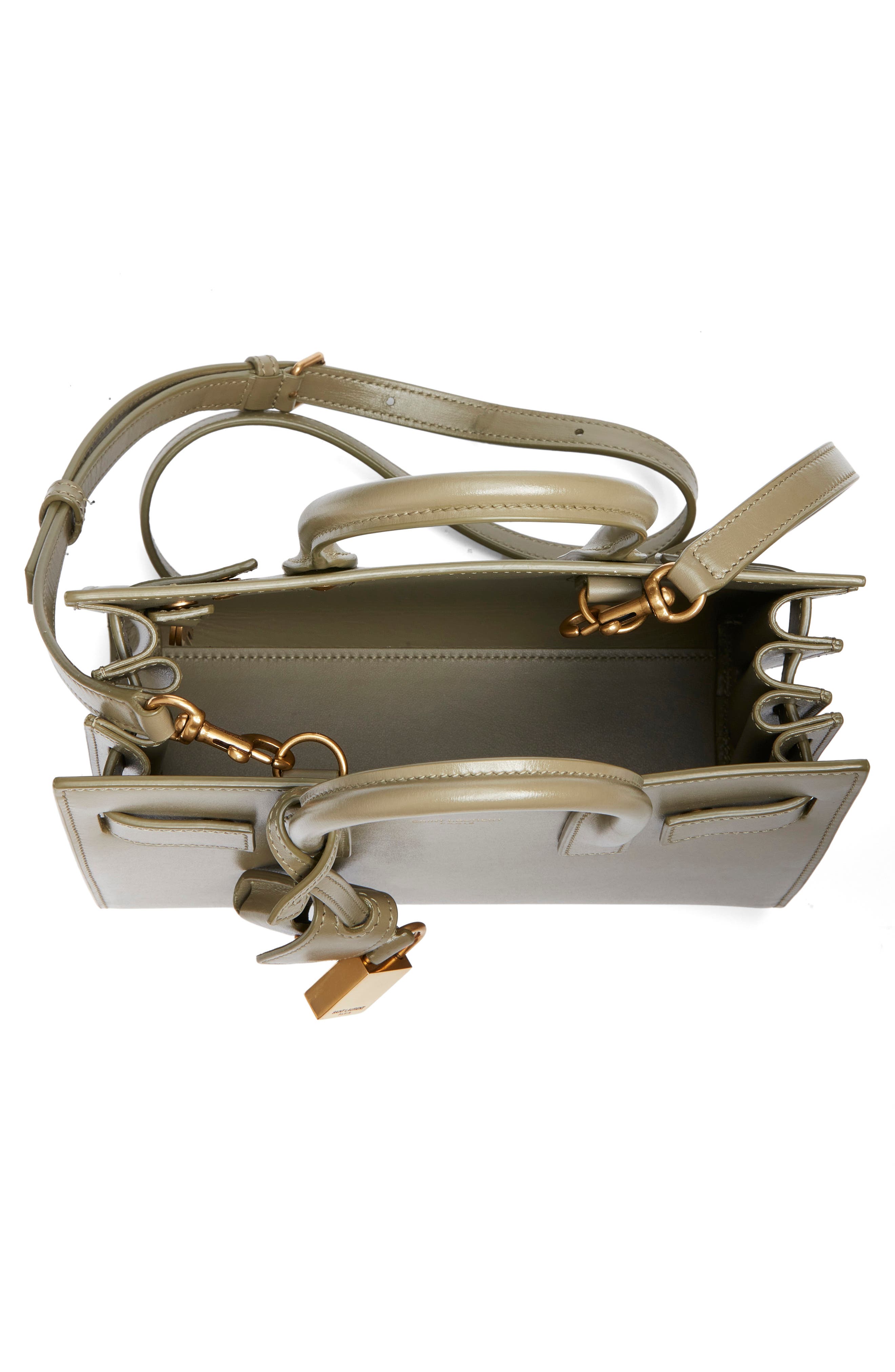 Saint Laurent Nano Sac de Jour Leather Tote, Alternate, color, Strong Moss