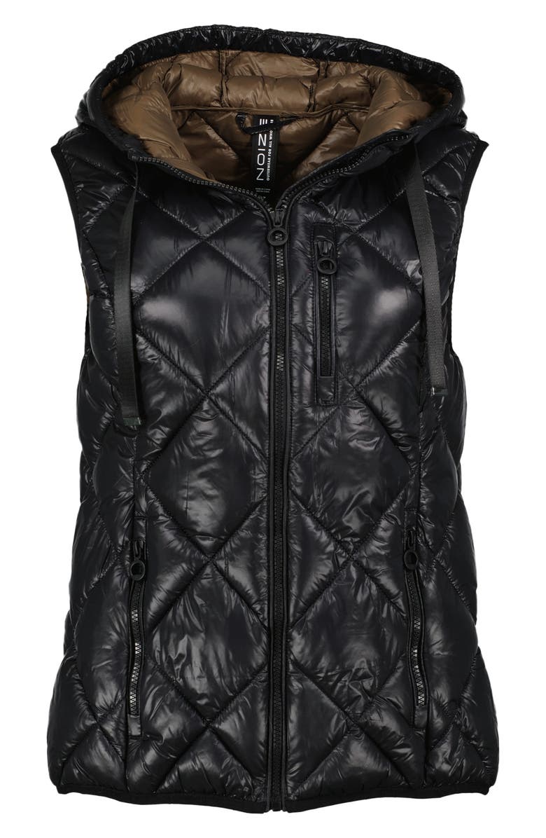 Noize Cecilia Quilted Hooded Water Resistant Vest, Main, color, 