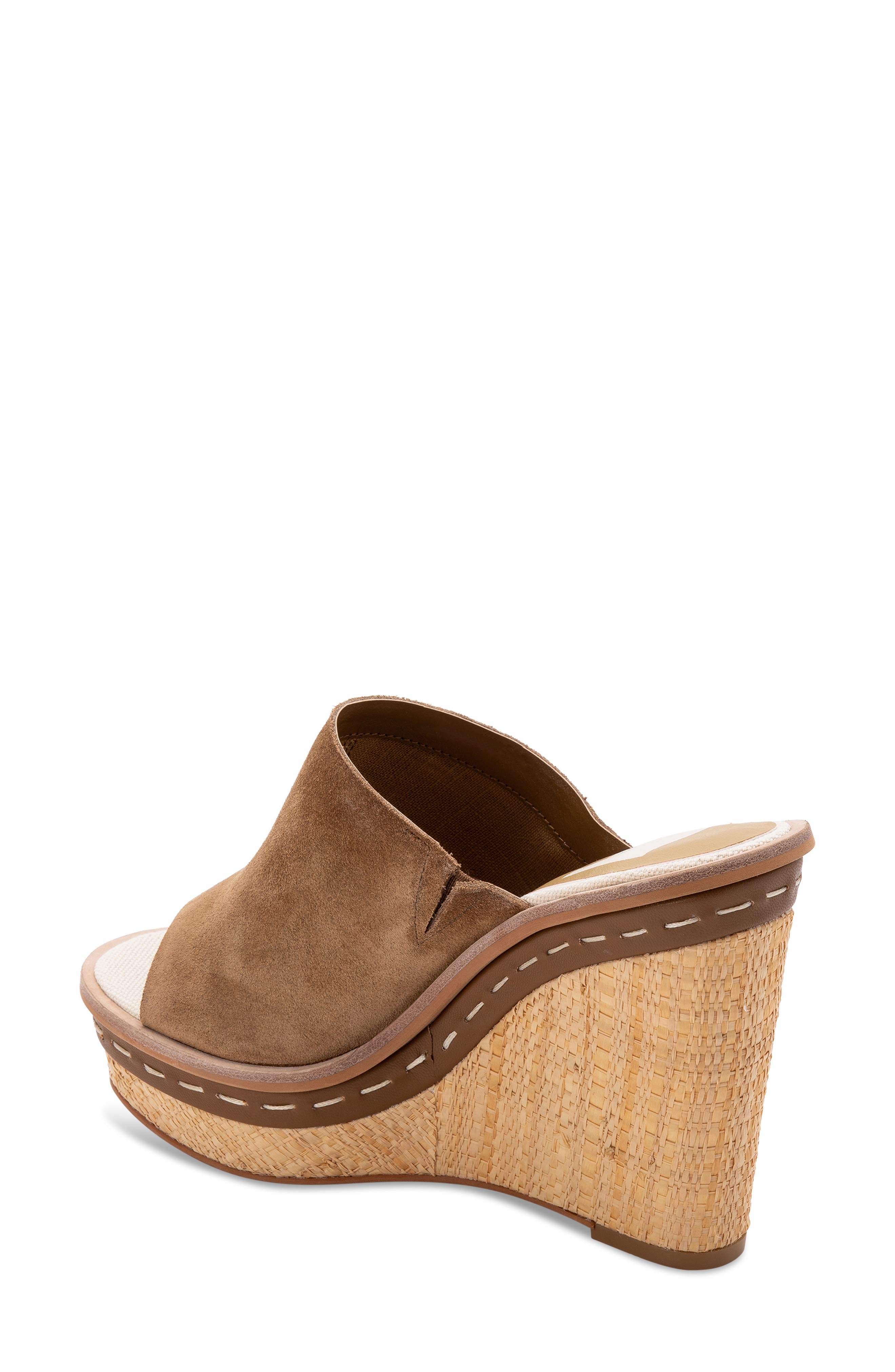 Bonny Platform Wedge Slide Sandal, Alternate, color, DARK SADDLE SUEDE