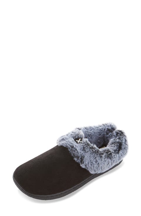 Slipper With Faux Fur Trim (Women's)