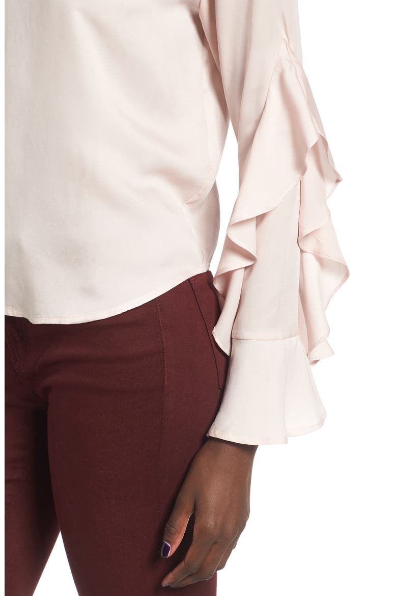 Ruffle Sleeve Blouse, Alternate, color, BLUSH