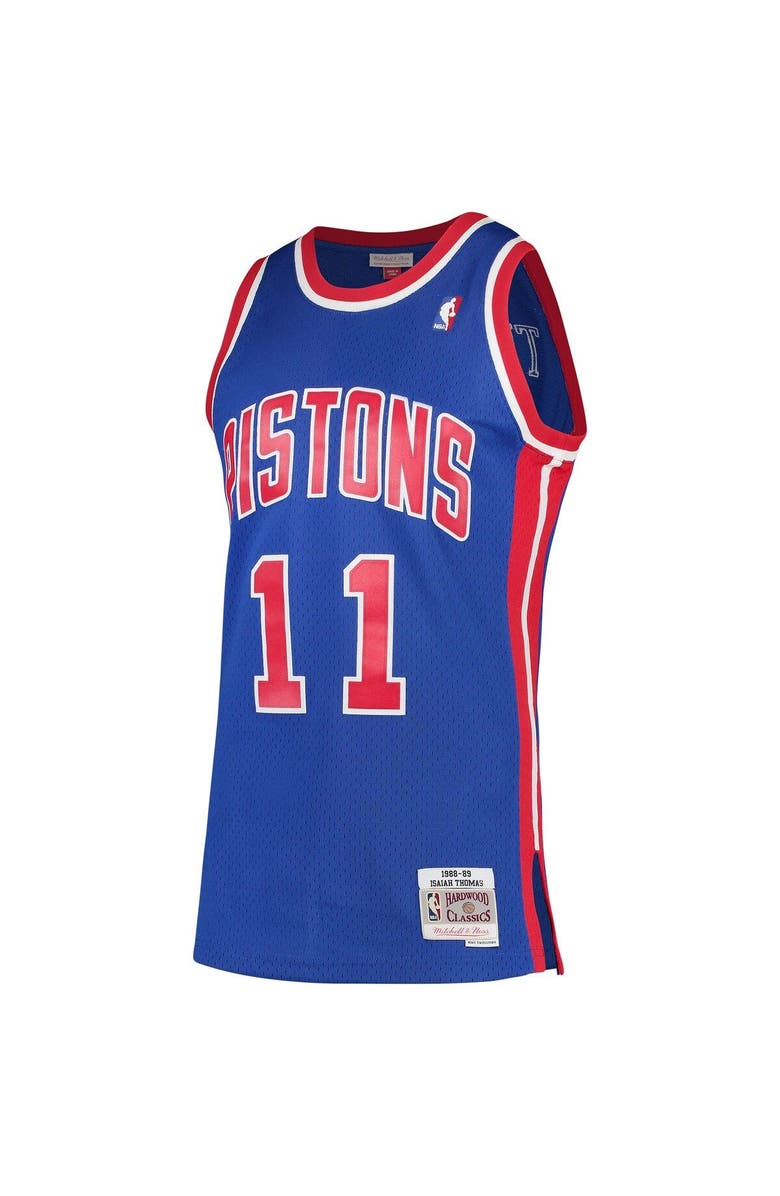 Mitchell & Ness Men's Mitchell & Ness Isiah Thomas Blue Detroit Pistons 1988/89 Hardwood Classics Swingman Jersey, Alternate, color, Blue