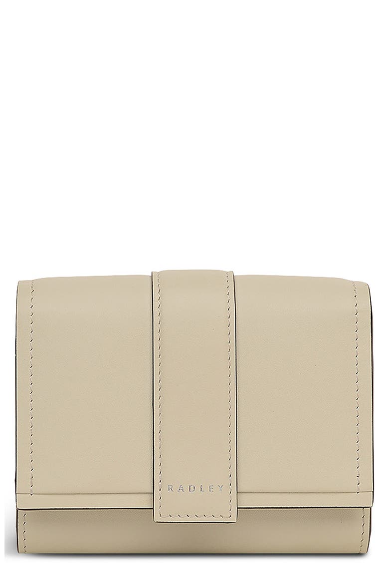 Sloane Medium Leather Flapover Wallet, Main, color, SNOW