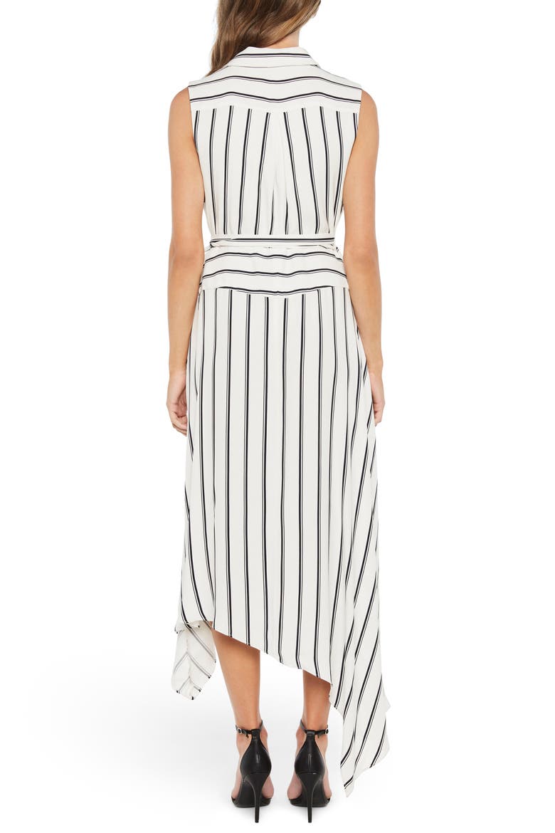Salina Stripe Asymmetric Wrap Dress, Alternate, color, BLACK WHITE STRIPE