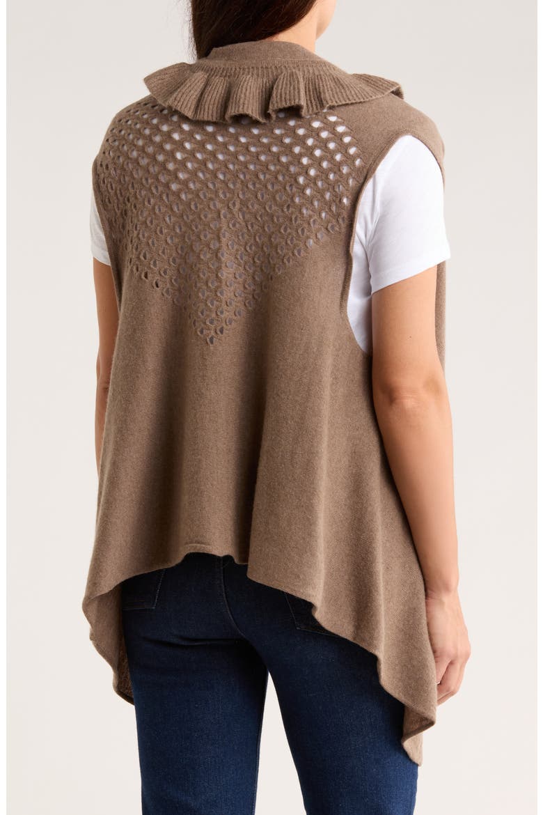 Wool & Cashmere Ruffle Vest, Alternate, color, TAUPE