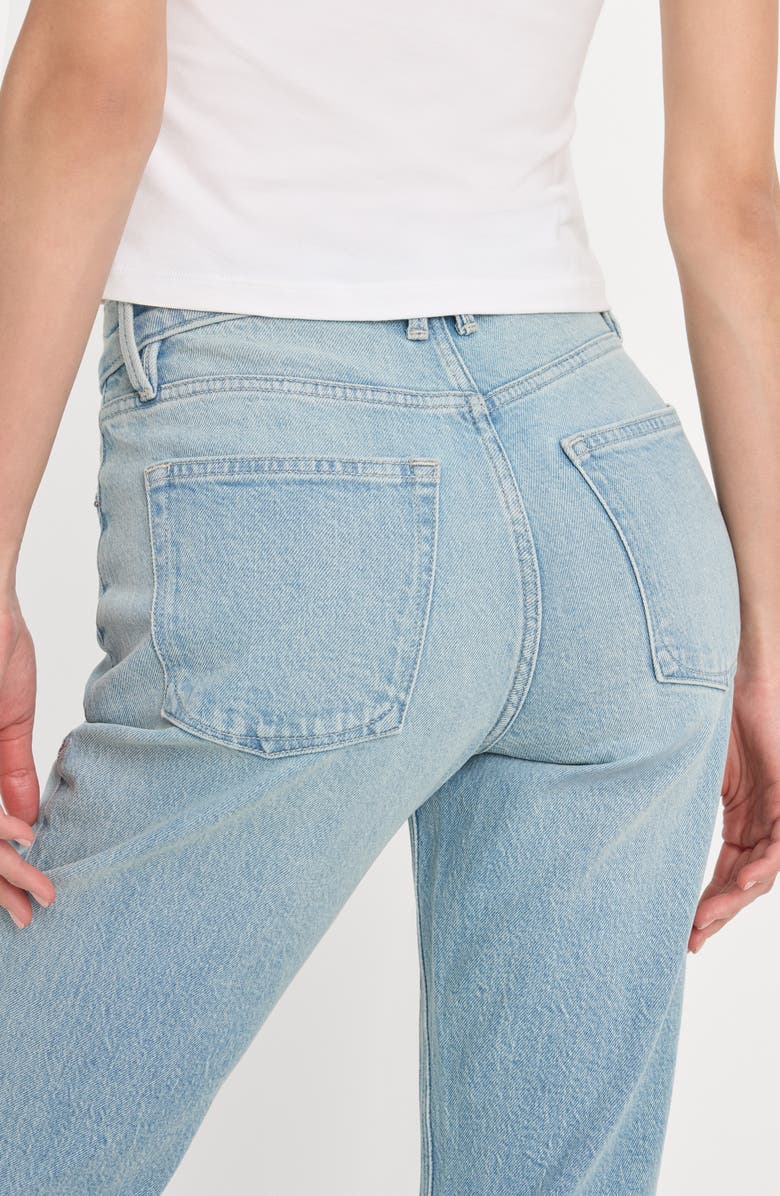 Good American Good Icon High Waist Ankle Straight Leg Jeans, Alternate, color, Indigo1137