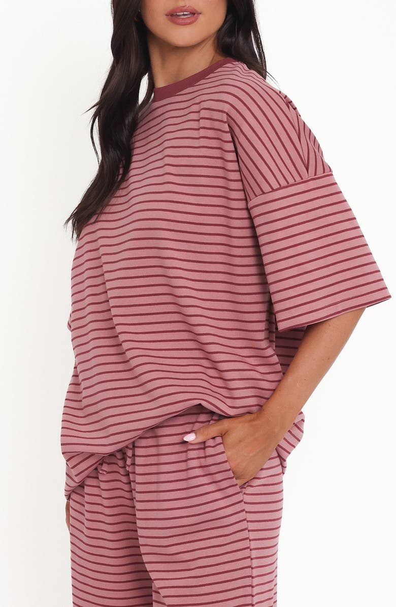 Petal & Pup Wilda Oversize Stripe T-Shirt, Alternate, color, Pink Red Stripe