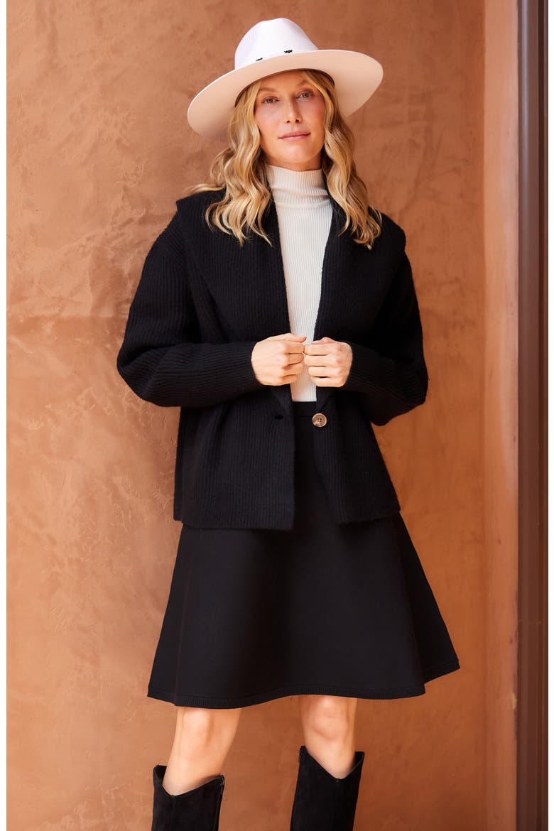 Shawl Collar Cardigan, Alternate, color, BLACK