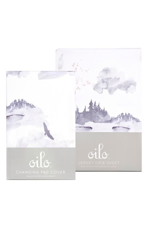 Misty Mountain Changing Pad Cover & Fitted Crib Sheet Set