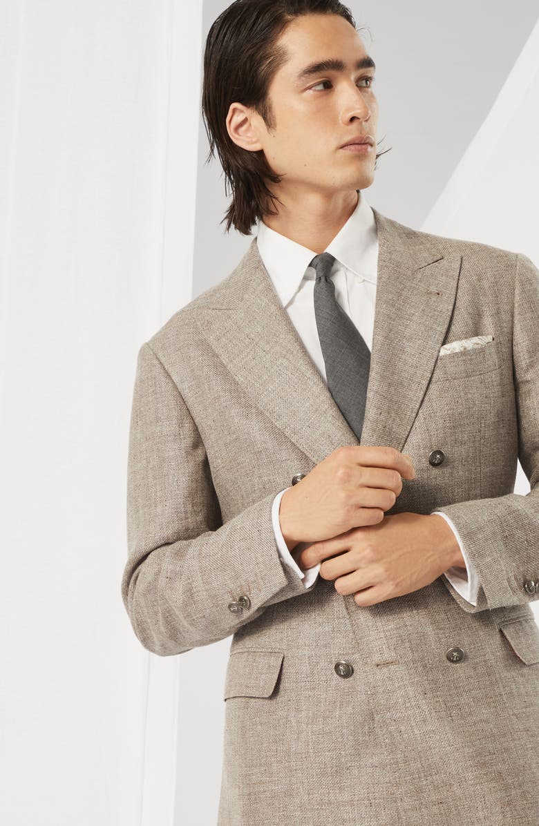 Brunello Cucinelli Diagonal twill unconstructed blazer, Alternate, color, 