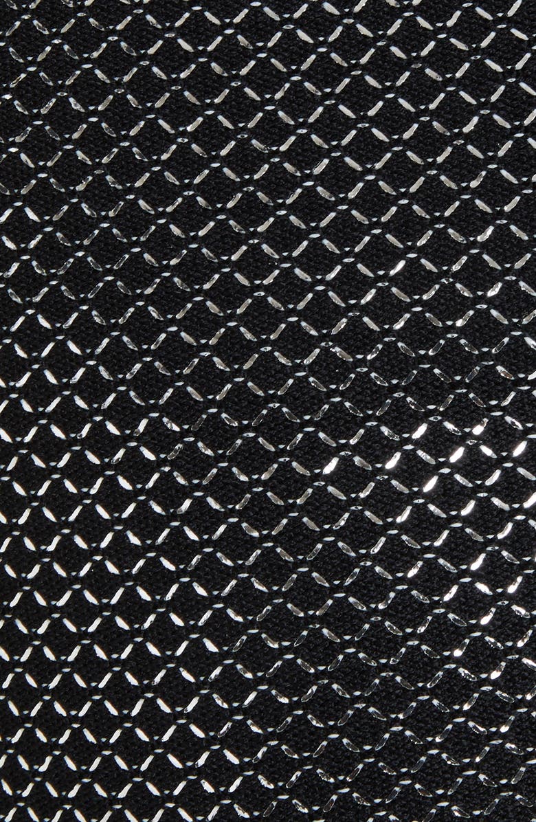 Balmain Two Button Metallic Knit Miniskirt, Alternate, color, 