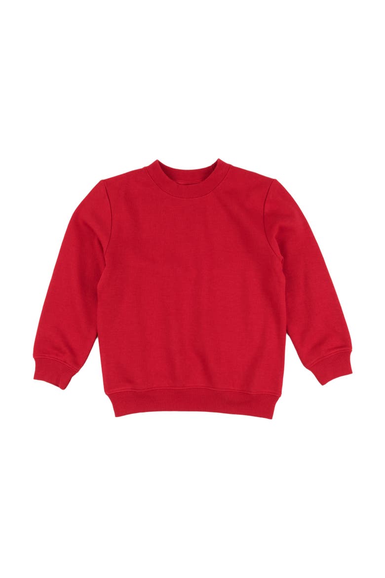 Kids Pullover Sweatshirt, Long Sleeve, Solid Colors, Alternate, color, RED