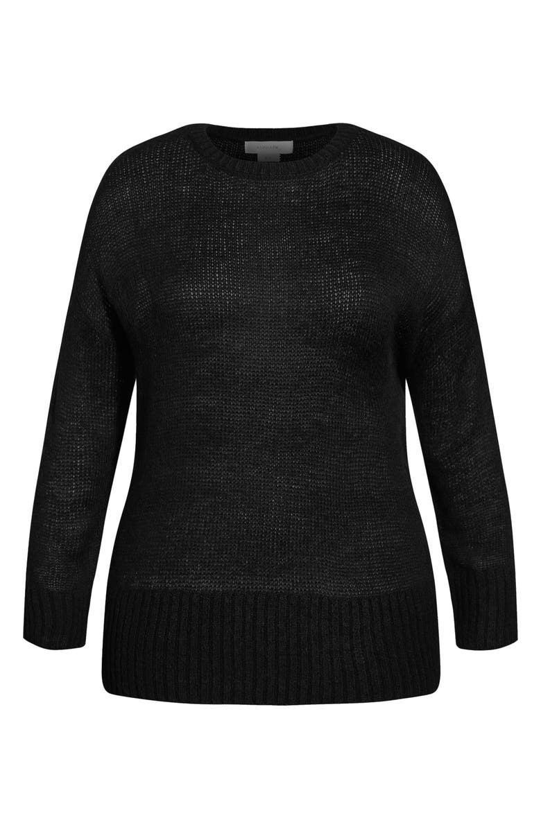City Chic Ruby Tunic Sweater, Alternate, color, Black