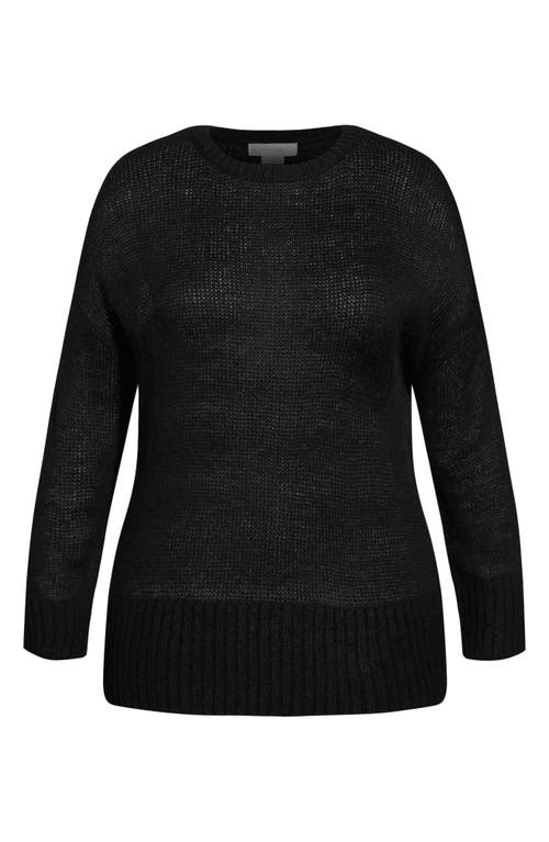 City Chic Ruby Tunic Sweater In Black