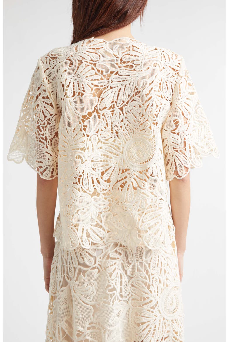 Dua Sheer Lace Top, Alternate, color, CHALK