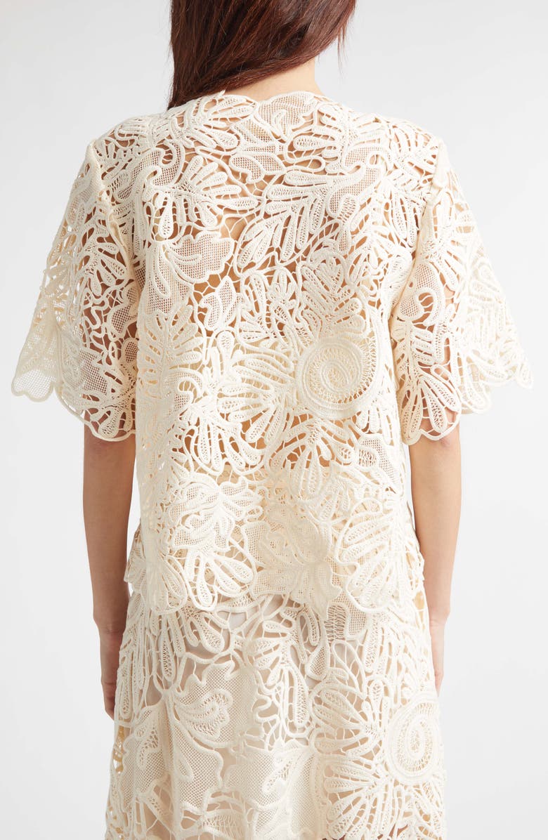 Ulla Johnson Dua Sheer Lace Top, Alternate, color, Chalk