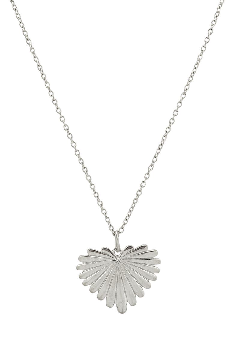 REBL Gender Inclusive Leaf Pendant Necklace, Main, color, Silver