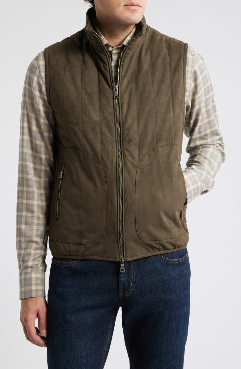 Scott Barber Faux Suede Quilted Vest, Main, color, 