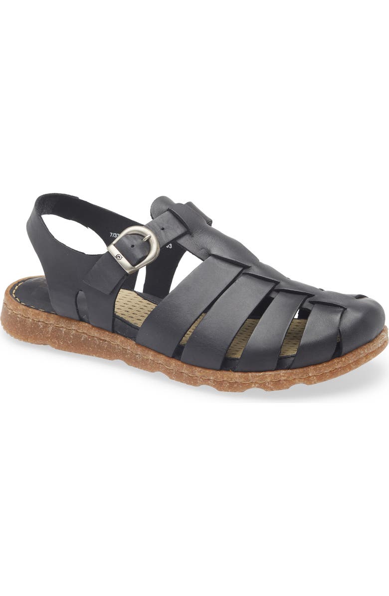 Børn Tilia Fisherman Sandal, Main, color, Black Leather