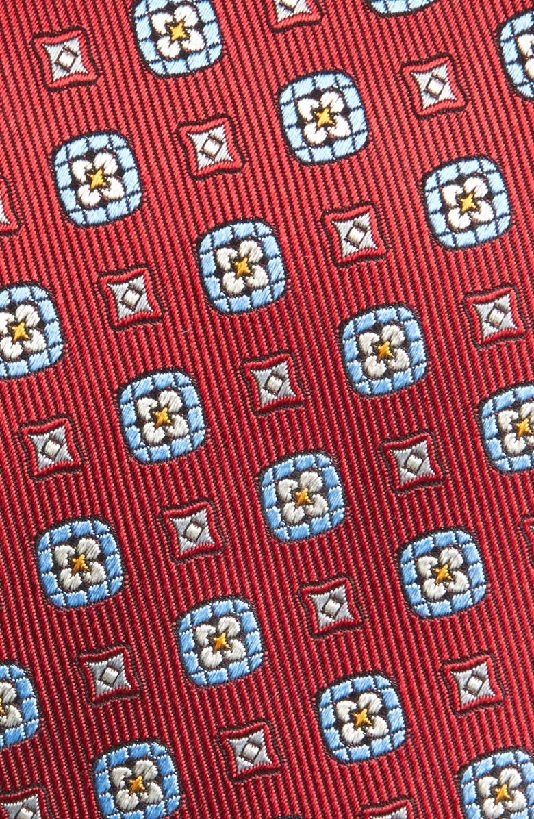 David Donahue Neat Silk Tie, Alternate, color, Red