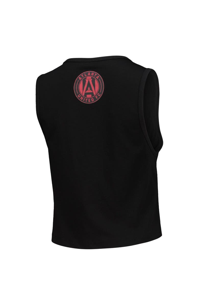 THE WILD COLLECTIVE Women's The Wild Collective Black Atlanta United FC Crop Muscle Tri-Blend Tank Top, Alternate, color, 