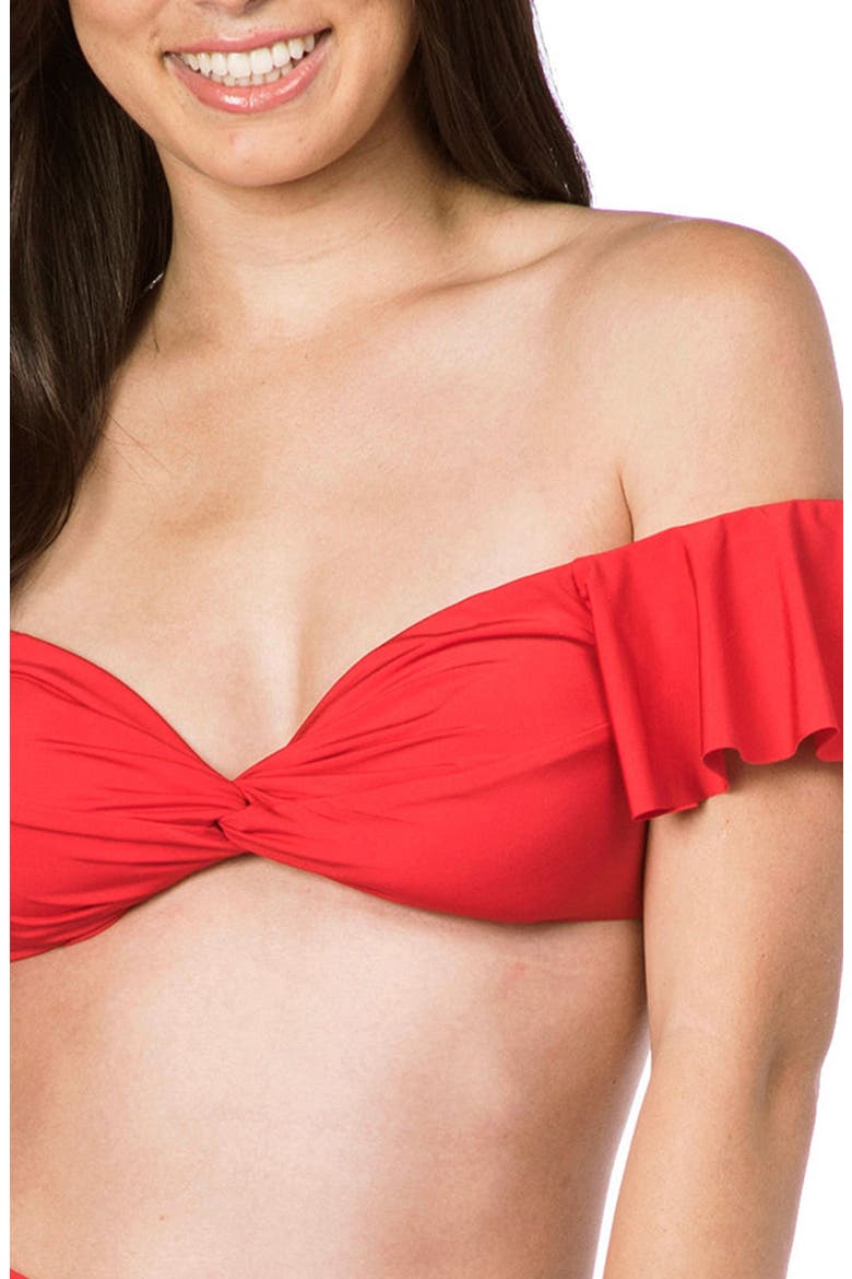 Getaway Twist Bandeau Top, Main, color, RED