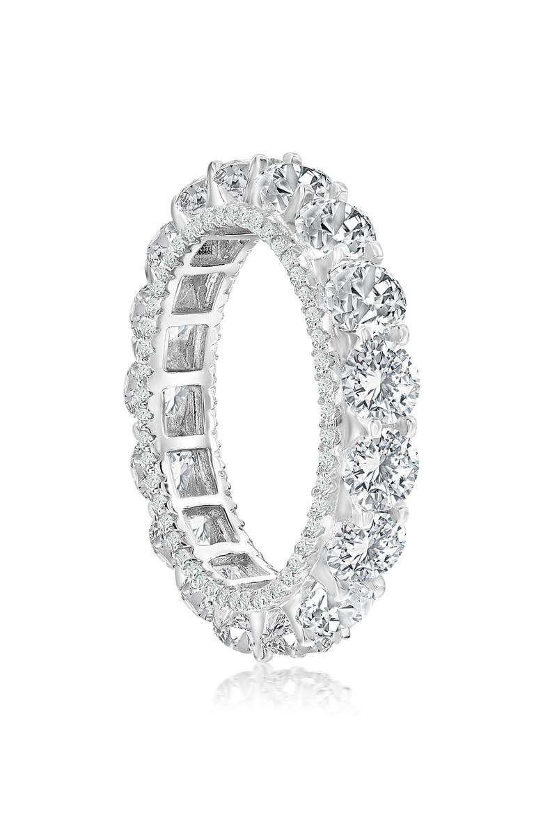 All Around Cubic Zirconia Eternity Ring, Main, color, SILVER