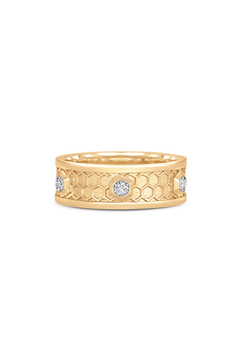 Honey Comb Diamond Band Ring, Main, color, YELLOW GOLD