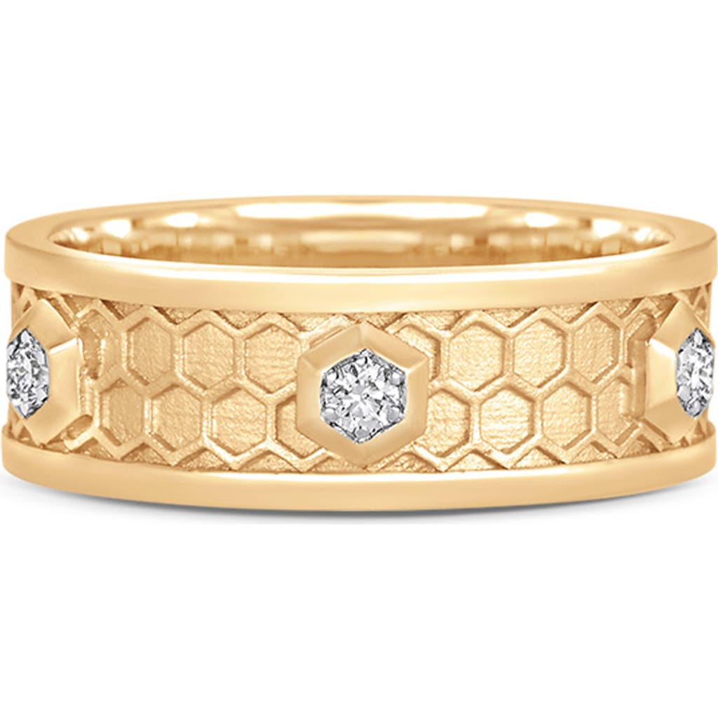 Sara Weinstock Honey Comb Diamond Band Ring In Yellow Gold