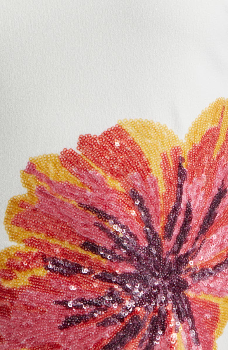 Vince Camuto Sequin Flower Midi Dress, Alternate, color, Ivory