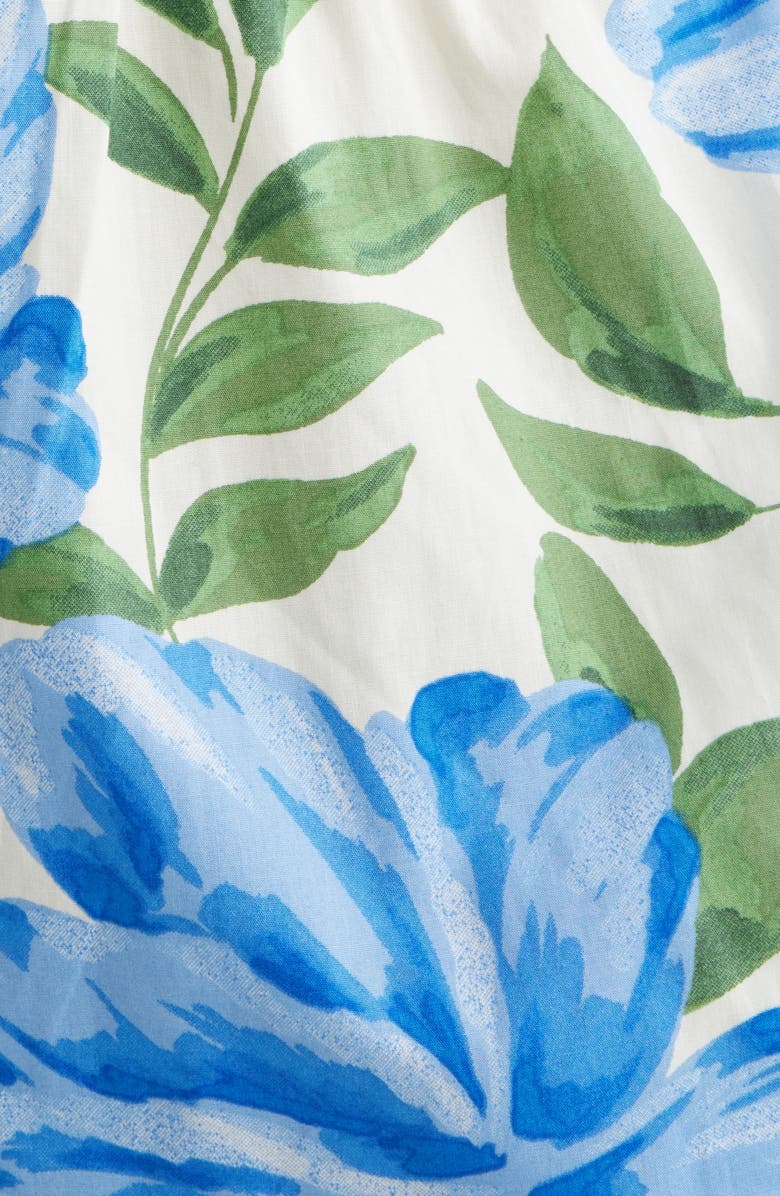 CeCe Floral Cotton Midi Dress, Alternate, color, Deep Marine