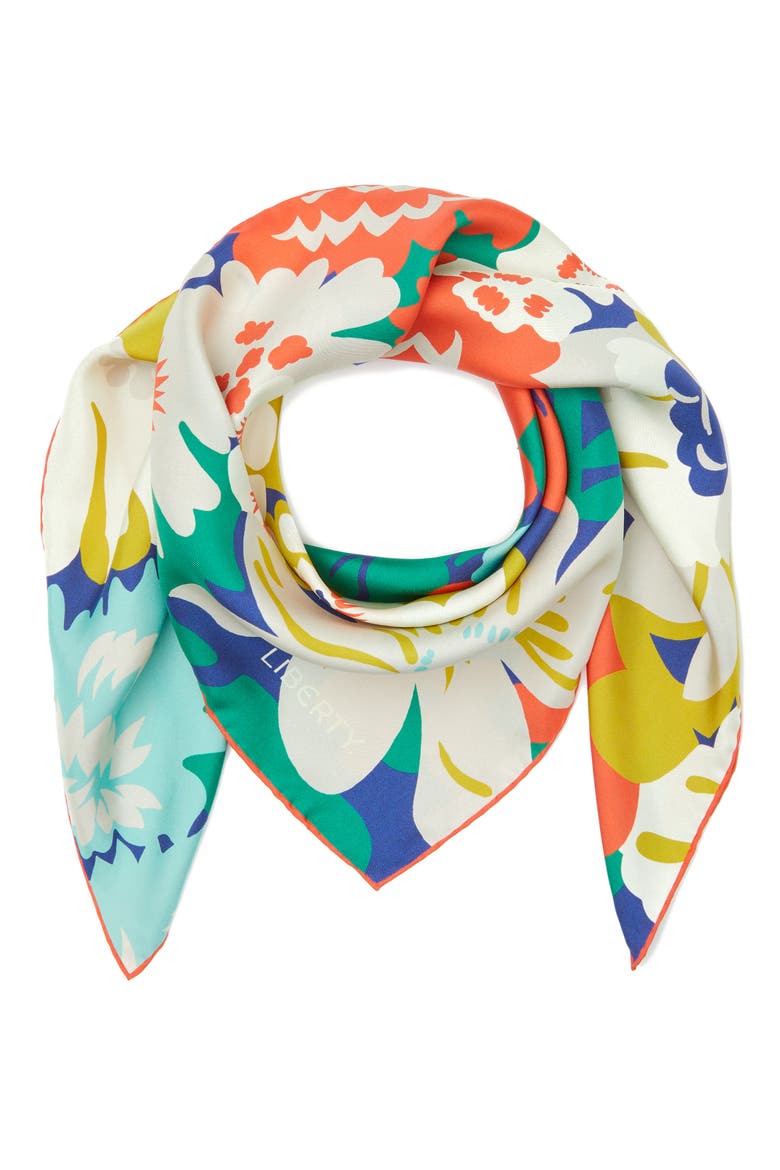 Lord Thorpe Silk Square Scarf, Alternate, color, ORANGE