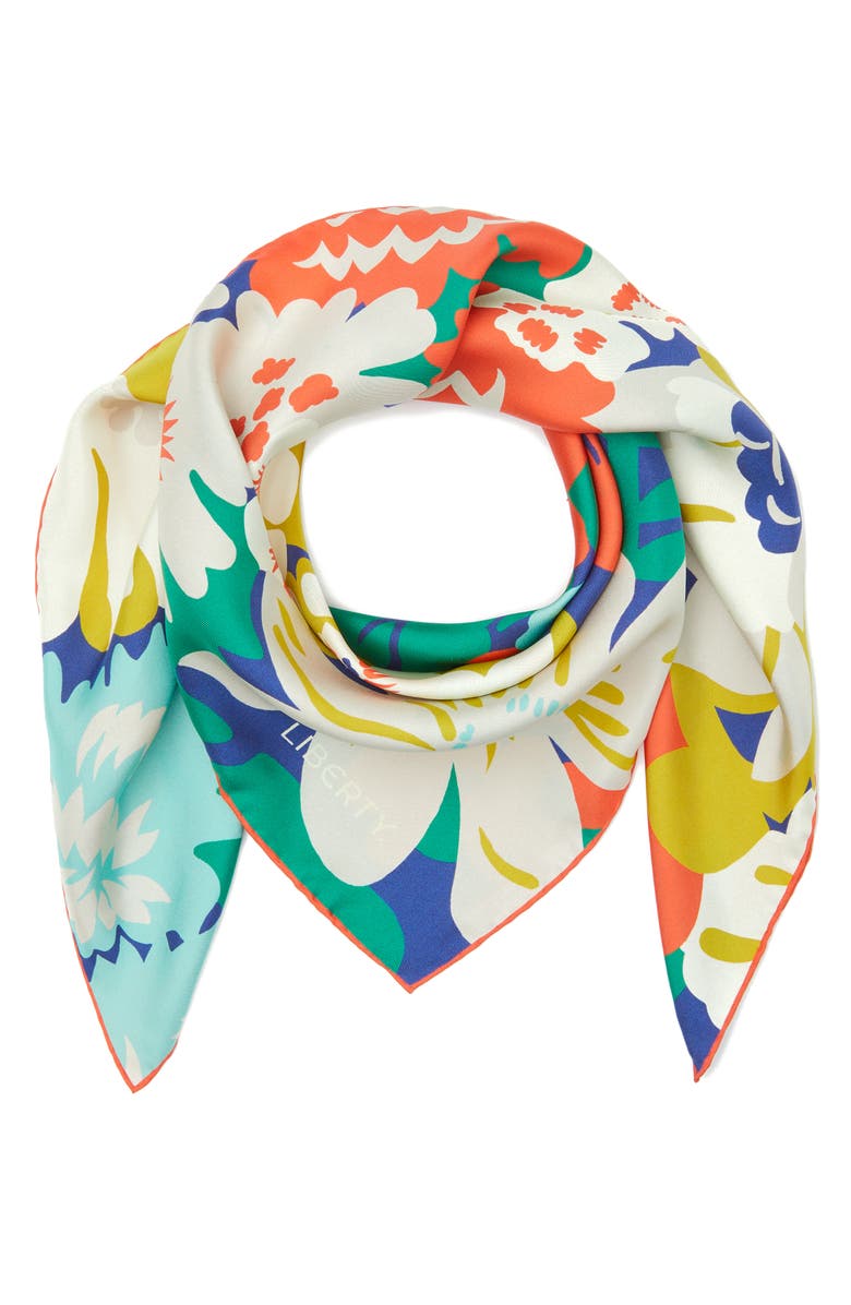 Liberty London Lord Thorpe Silk Square Scarf, Alternate, color, Orange Multi