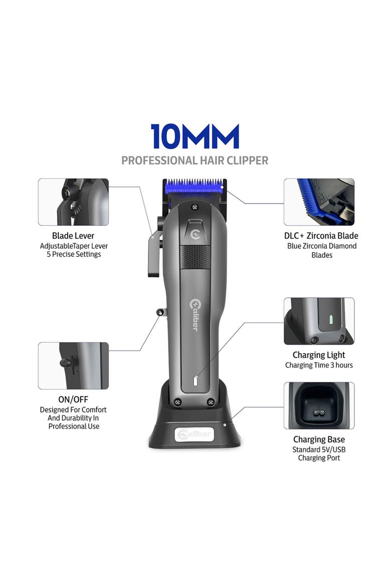 10MM Professional Cordless Hair Clipper, Alternate, color, Gray