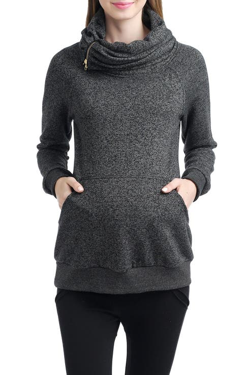 'Thea' Zip Collar Maternity Sweatshirt