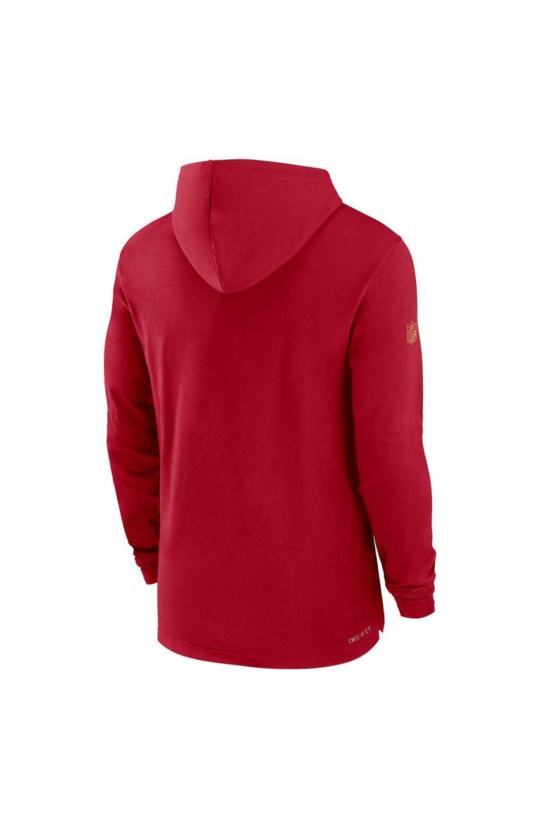 Nike Men's Nike Scarlet San Francisco 49ers Sideline Performance Long Sleeve Hoodie T-Shirt, Alternate, color, 