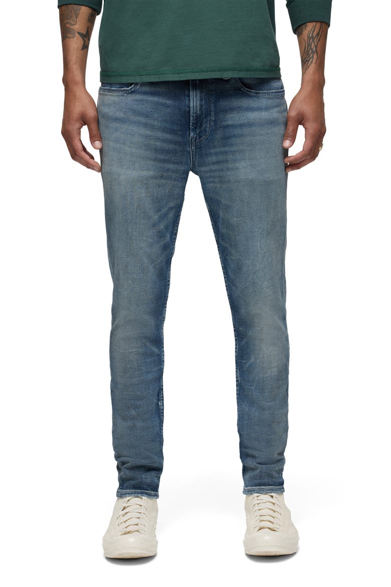 Zack Distressed Skinny Jeans, Main, color, DARK SHADOW